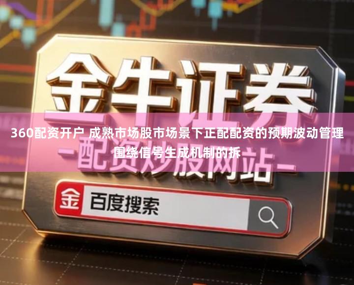 360配资开户 成熟市场股市场景下正配配资的预期波动管理围绕信号生成机制的拆